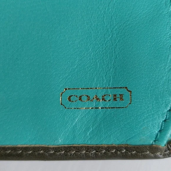 Coach legacy 65th Anniversary🫒 olive & Aqua  Vachetta leather rare 💚 1941 - Picture 7 of 13